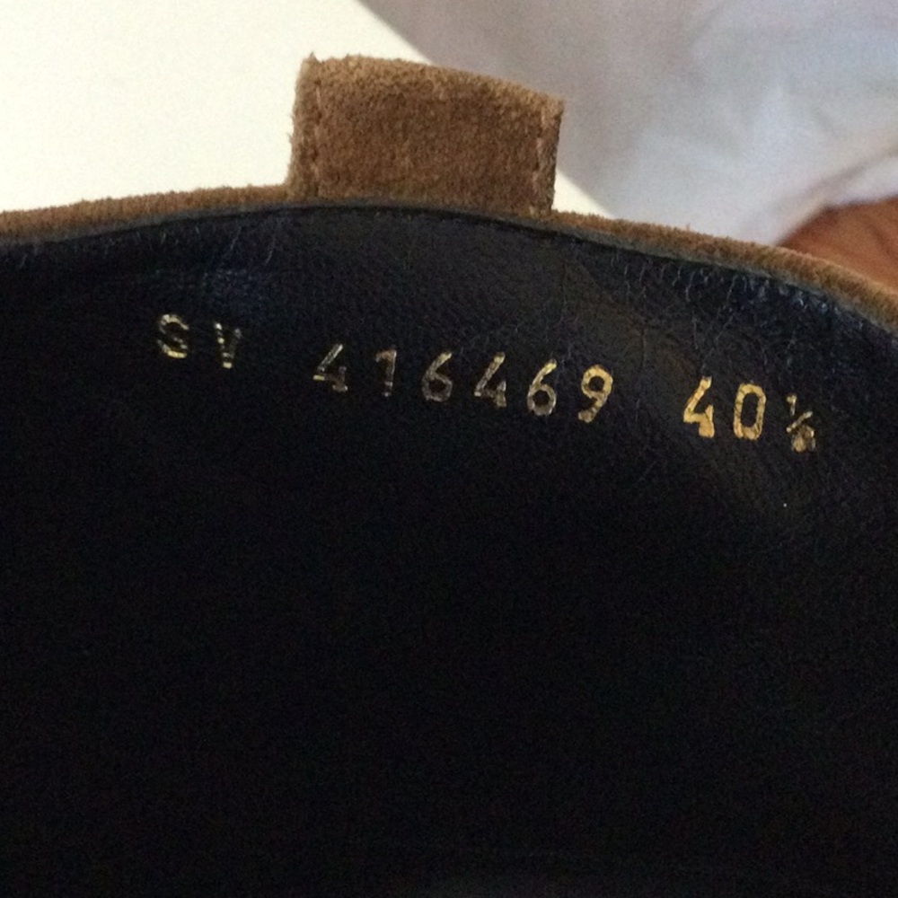 Saint Laurent Tan Suede Boots with Black Leather Star Accents - Picture 8 of 13